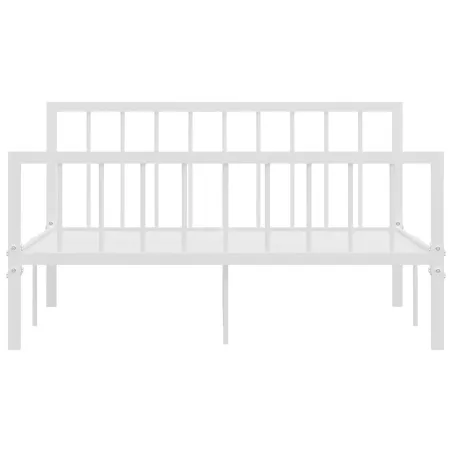 Cadre de lit sans matelas blanc métal 140x200 cm