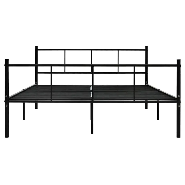 Cadre de lit sans matelas noir métal 160x200 cm