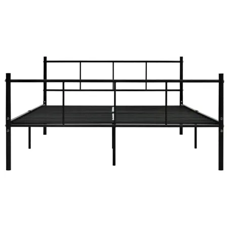 Cadre de lit sans matelas noir métal 160x200 cm