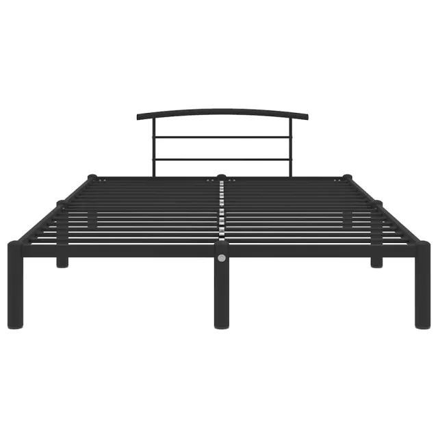 Cadre de lit sans matelas noir métal 120x200 cm