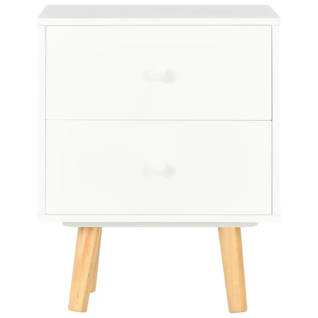 Tables de chevet 2 pcs Blanc 40 x 30 x 50 cm Pin massif