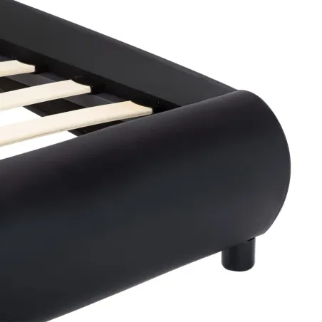 Cadre de lit sans matelas noir similicuir 140x200 cm