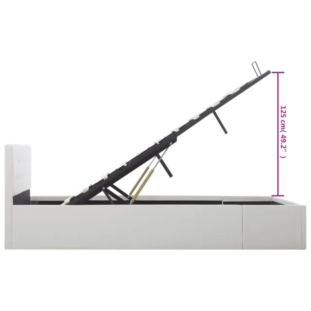 Cadre de lit avec rangement hydraulique 140x200 cm similicuir