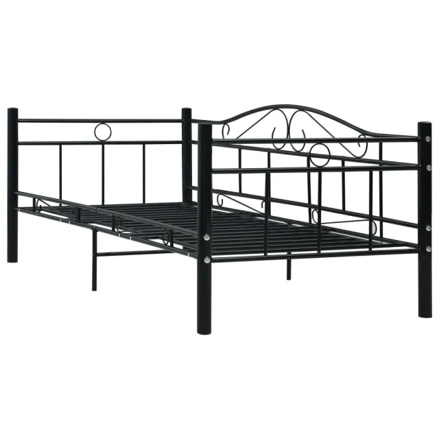 Cadre de lit de repos sans matelas Noir Métal 90x200cm