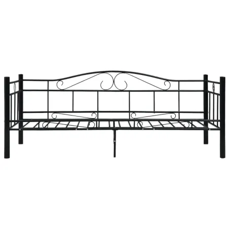 Cadre de lit de repos sans matelas Noir Métal 90x200cm
