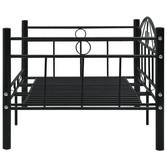 Cadre de lit de repos sans matelas Noir Métal 90x200cm