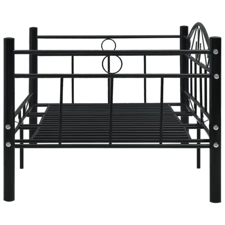 Cadre de lit de repos sans matelas Noir Métal 90x200cm