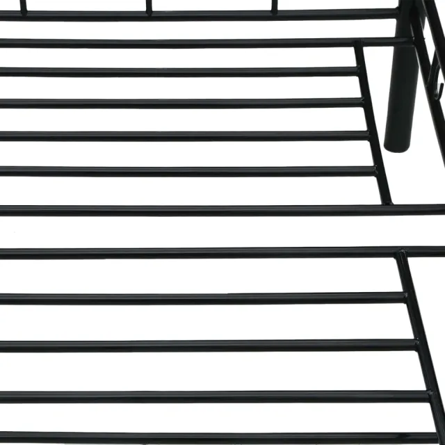 Cadre de lit de repos sans matelas Noir Métal 90x200cm