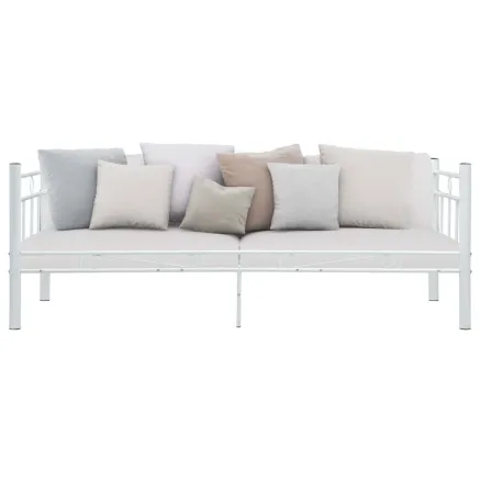 Cadre de lit de repos sans matelas Blanc Métal 90x200cm 2