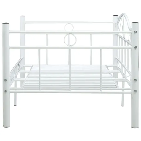Cadre de lit de repos sans matelas Blanc Métal 90x200cm