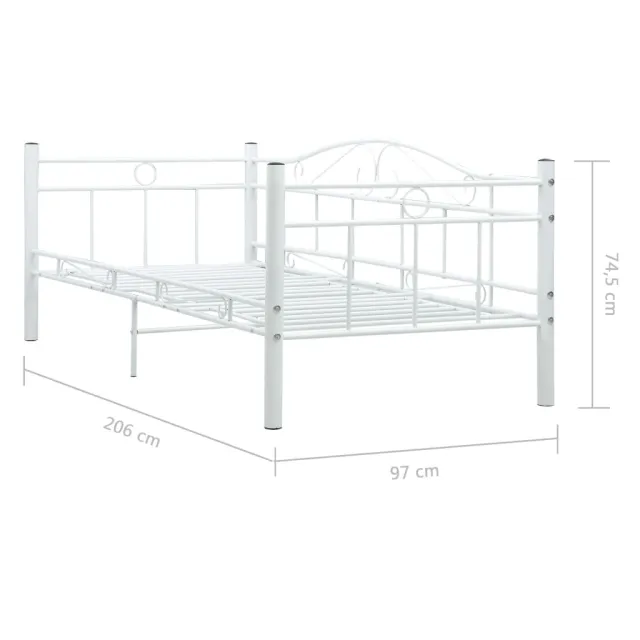 Cadre de lit de repos sans matelas Blanc Métal 90x200cm