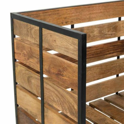 Banco Alexandra House Living Marrón Negro Hierro Madera de mango 61 x 2