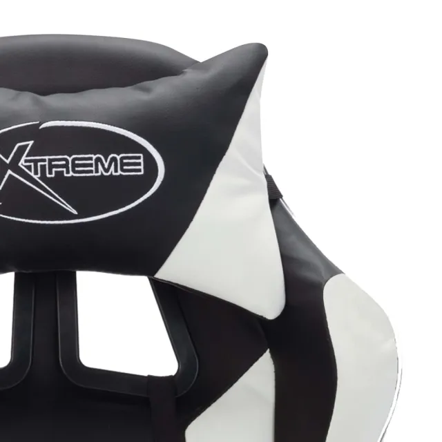 Fauteuil de jeux vidéo avec LED RVB Blanc et noir Similicuir