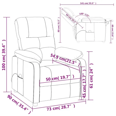 Fauteuil de massage Marron Tissu