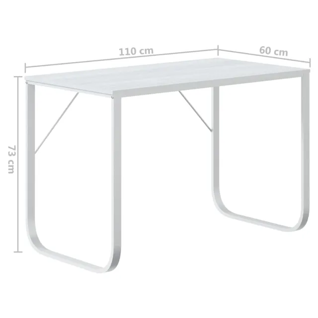 Bureau d'ordinateur Blanc 110x60x73 cm Aggloméré