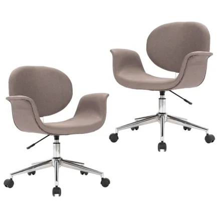 Chaises pivotantes à manger lot de 2 taupe tissu 2