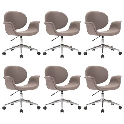 Chaises pivotantes à manger lot de 6 taupe tissu 2