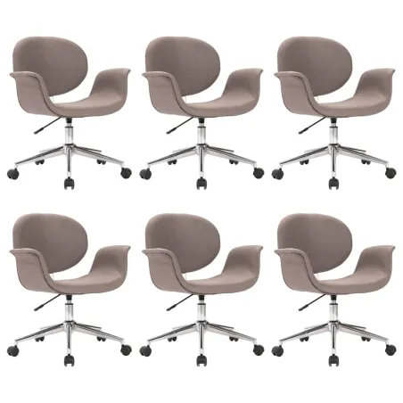 Chaises pivotantes à manger lot de 6 taupe tissu