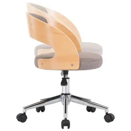 Chaises pivotantes à manger lot de 2 taupe bois courbé et tissu