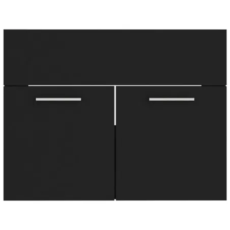 Ensemble de meubles de salle de bain Noir Bois d'ingénierie