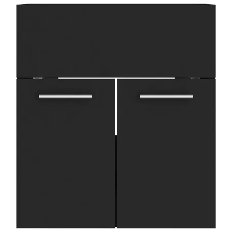 Ensemble de meubles de salle de bain Noir Aggloméré