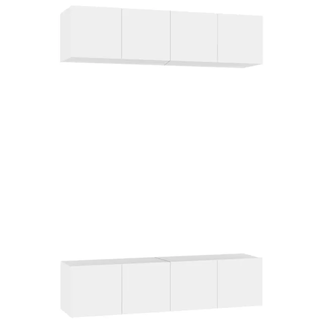 Meubles TV 4 pcs Blanc 60x30x30 cm Aggloméré