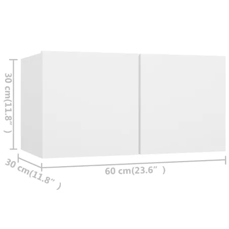 Meubles TV 4 pcs Blanc 60x30x30 cm Aggloméré