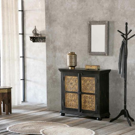 Eingangsbereich Alexandra House Living Schwarz Gold 40 x 90 x 90 cm
