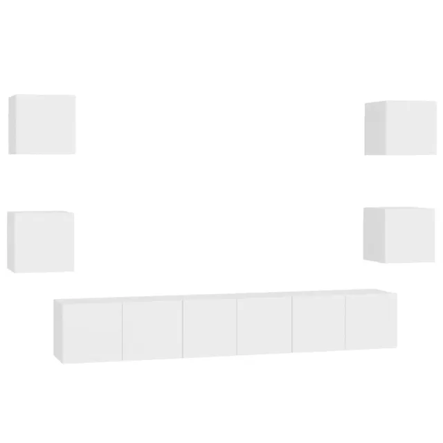 Ensemble de meubles TV 7 pcs Blanc Bois d'ingénierie