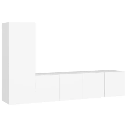 Ensemble de meubles TV 3 pcs Blanc Bois d'ingénierie 2