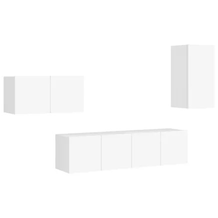 Ensemble de meubles TV 4 pcs Blanc Bois d'ingénierie 2