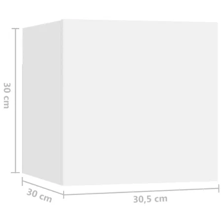 Ensemble de meubles TV 5 pcs Blanc Bois d'ingénierie