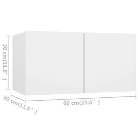 Ensemble de meubles TV 4 pcs Blanc Bois d'ingénierie