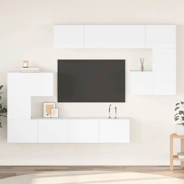 Ensemble de meubles TV 8 pcs Blanc Bois d'ingénierie