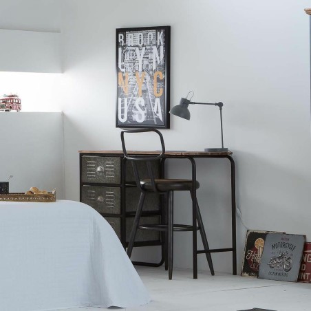 Taburete Alexandra House Living Marrón Gris Madera Metal 54 x 92 x 42
