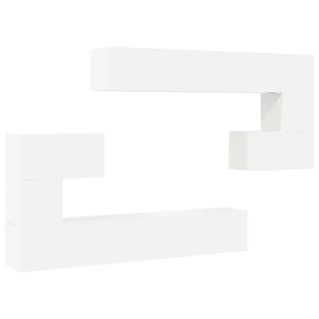 Ensemble de meubles TV 10 pcs Blanc Bois d'ingénierie