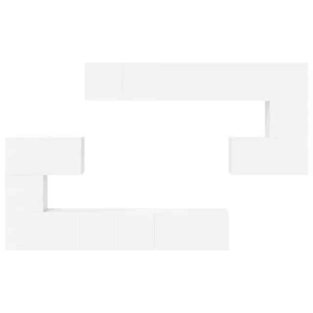 Ensemble de meubles TV 10 pcs Blanc Bois d'ingénierie