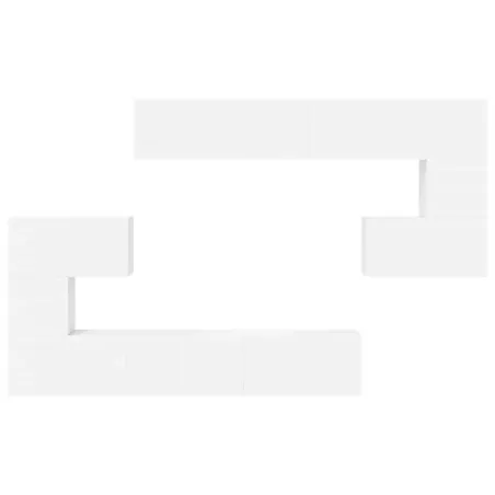 Ensemble de meubles TV 10 pcs Blanc Bois d'ingénierie