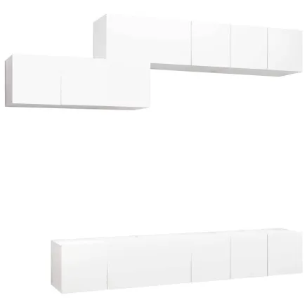 Ensemble de meubles TV 7 pcs Blanc Bois d'ingénierie 2