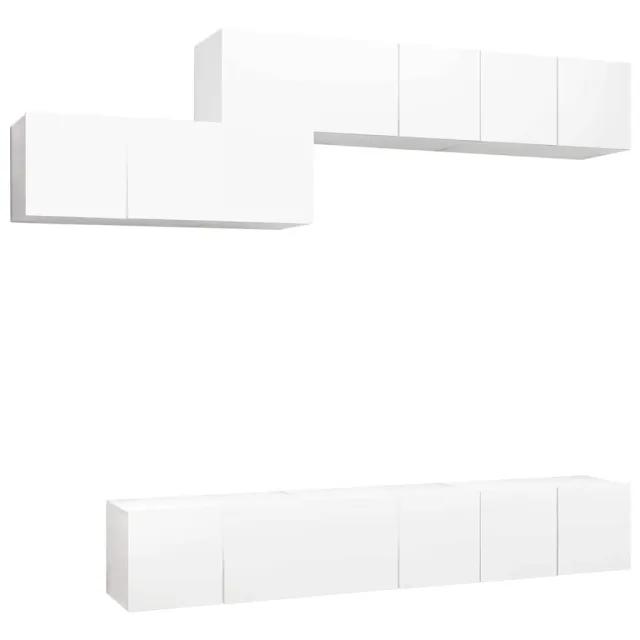Ensemble de meubles TV 7 pcs Blanc Bois d'ingénierie