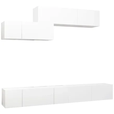 Ensemble de meuble TV 6 pcs Blanc Bois d'ingénierie 2
