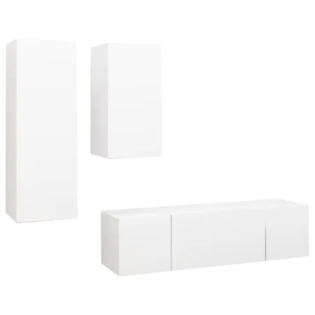 Ensemble de meubles TV 4 pcs Blanc Bois d'ingénierie