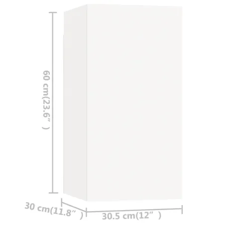 Ensemble de meubles TV 4 pcs Blanc Bois d'ingénierie