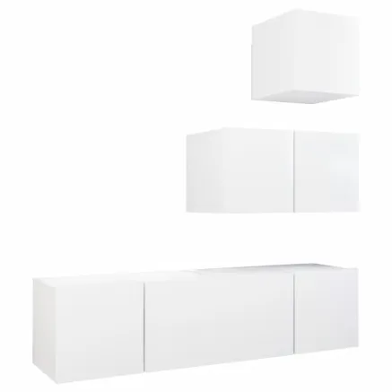 Ensemble de meubles TV 4 pcs Blanc Bois d'ingénierie 2