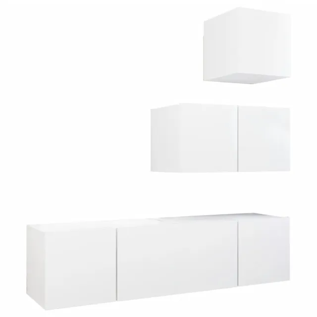 Ensemble de meubles TV 4 pcs Blanc Bois d'ingénierie