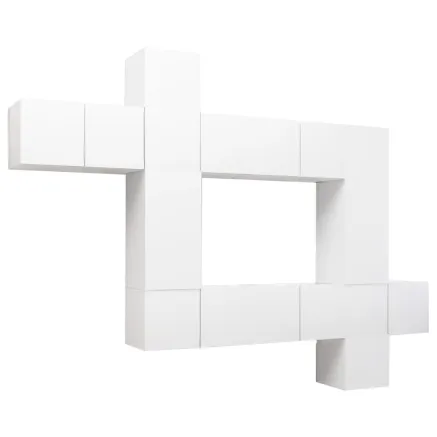 Ensemble de meubles TV 10 pcs Blanc Bois d'ingénierie 2