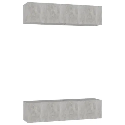 Meubles TV 4 pcs Gris béton 60x30x30 cm Bois d'ingénierie 2