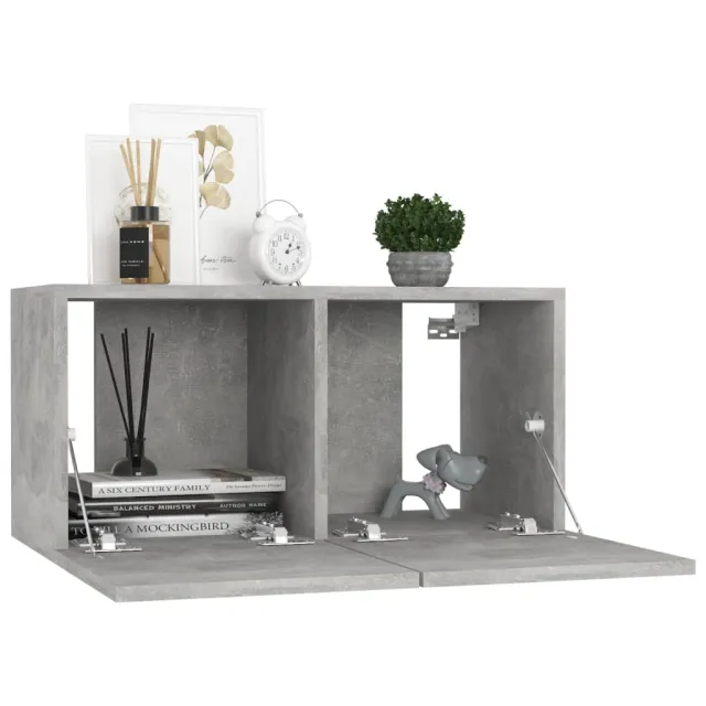 Ensemble de meubles TV 4 pcs Gris béton Bois d'ingénierie