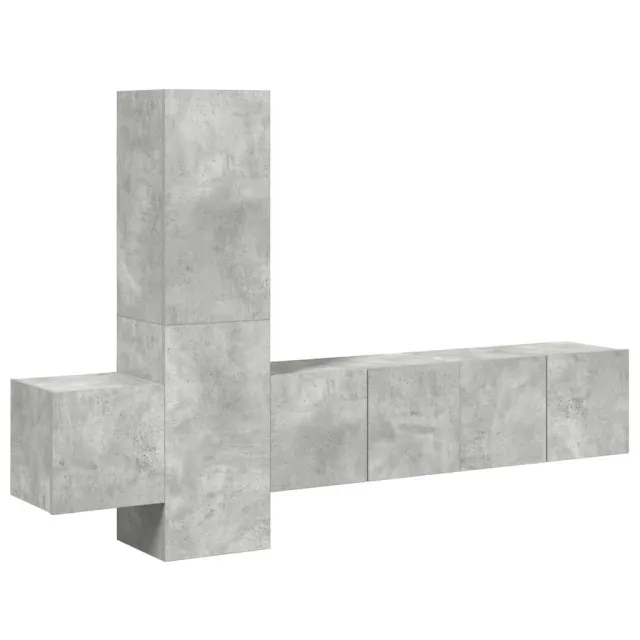 Ensemble de meubles TV 5 pcs Gris béton Bois d'ingénierie
