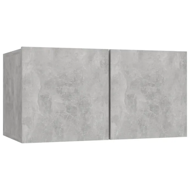 Ensemble de meubles TV 4 pcs Gris béton Bois d'ingénierie